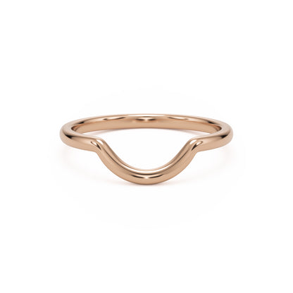 small curve wedding band 14k rose gold