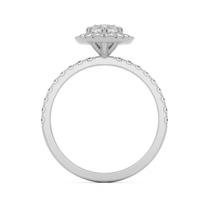 marquise diamond halo pavé solitaire platinum