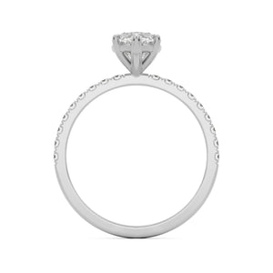 marquise moissanite pavé solitaire 14k white gold
