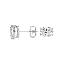 oval diamond stud earrings 14k white gold