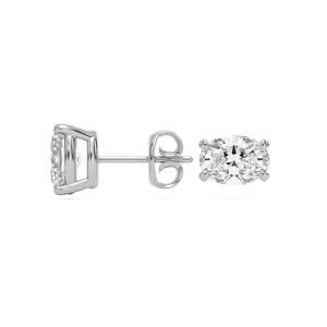 oval diamond stud earrings platinum