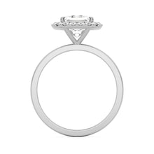 emerald halo 14K white gold