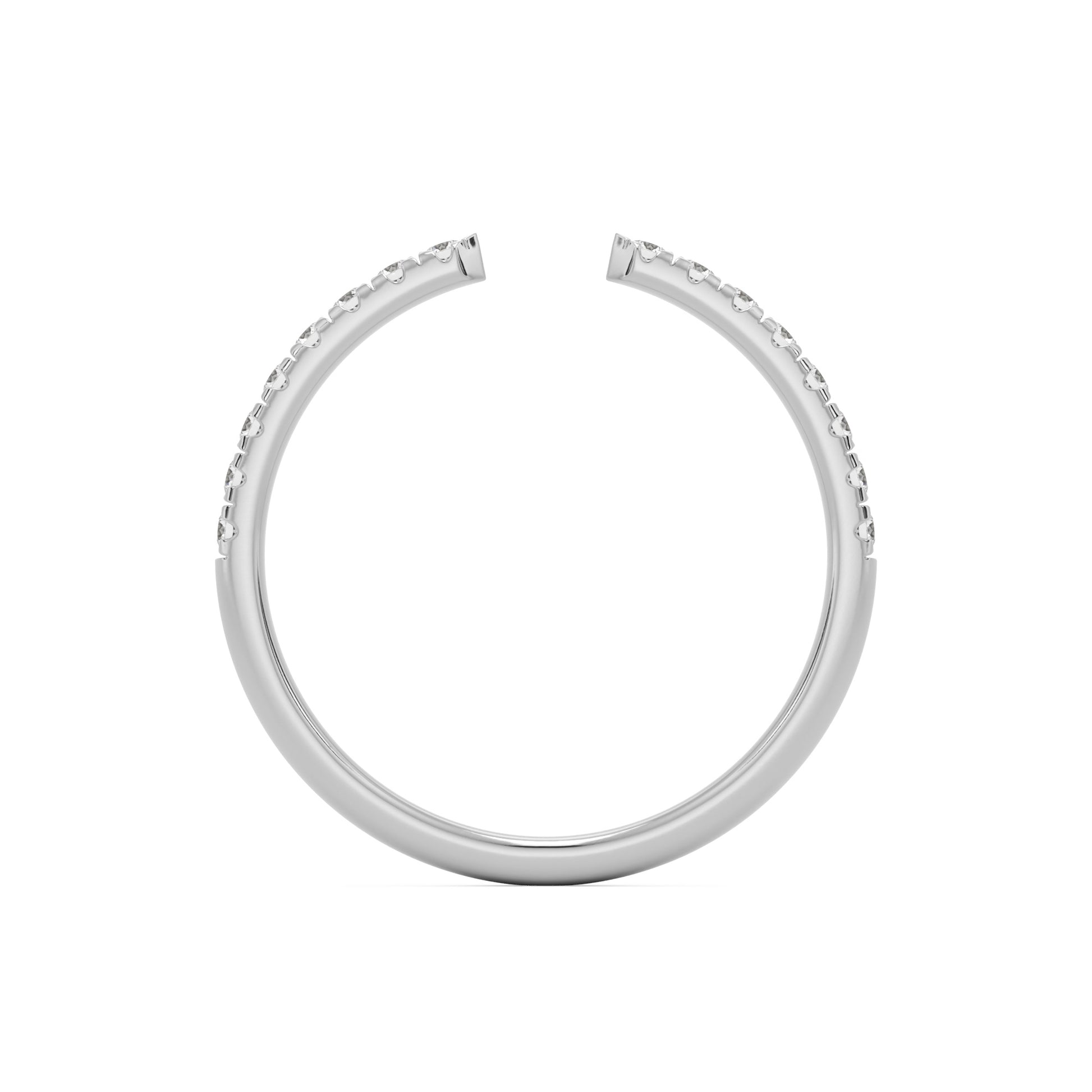 open pave 14k white gold