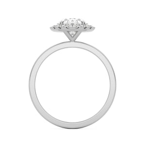 oval solitaire halo 14k white gold