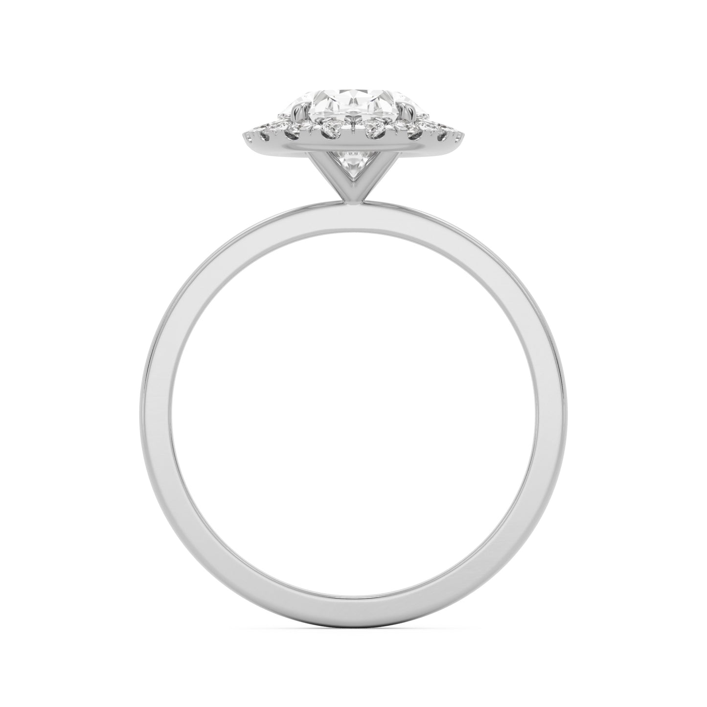 oval solitaire halo platinum