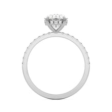 oval solitaire hidden halo pave 14k white gold