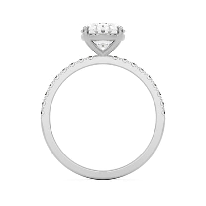 oval solitaire pave 14k white gold