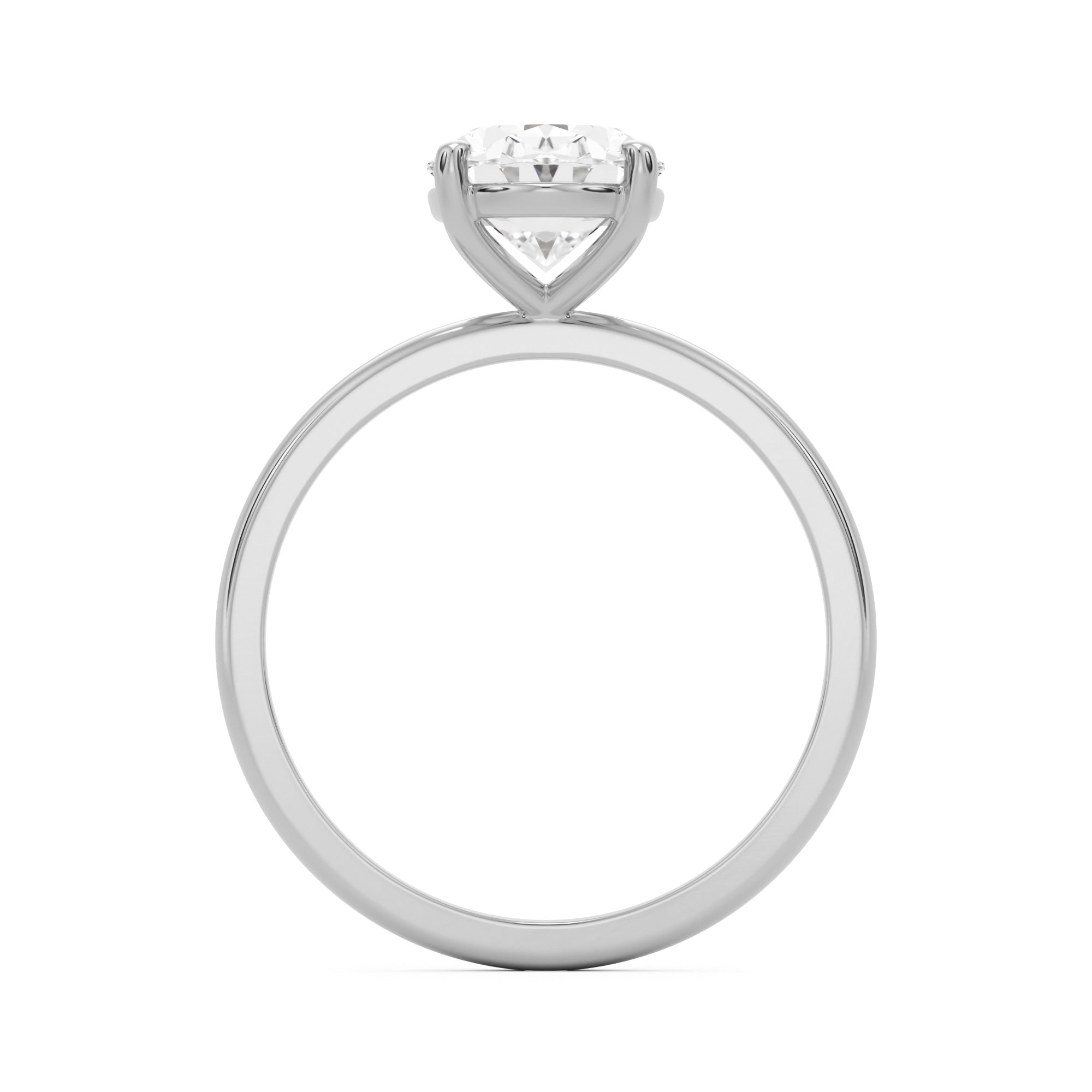 Half Way Accents Diamond Engagement Ring 0.25ct Center Diamond
