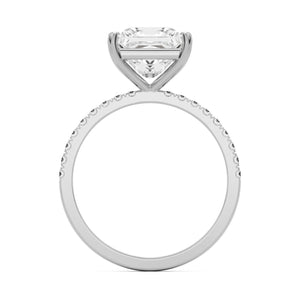 princess solitaire pavé 14k white gold