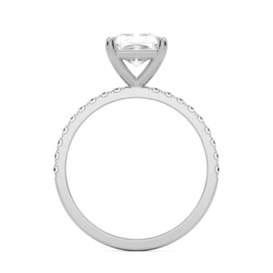 radiant moissanite pavé solitaire platinum