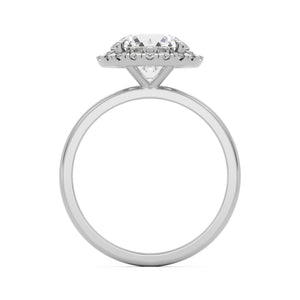 round solitaire halo platinum