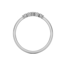 small curve pave wedding band 14k white gold