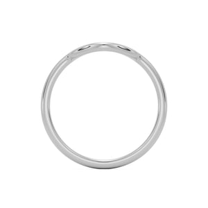 small curve wedding band 14k white gold