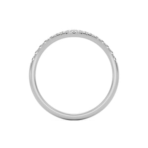 soft point pave wedding band 14k white gold