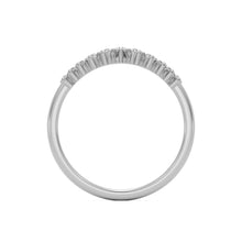wide curve pave wedding band 14k white gold