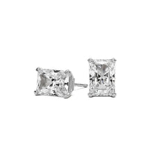 radiant diamond stud earrings platinum