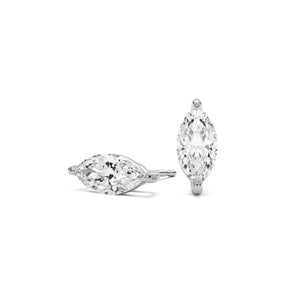marquise diamond stud earrings platinum