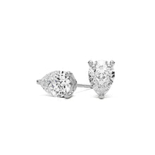 pear diamond stud earrings platinum