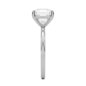 asscher plain 14k white gold