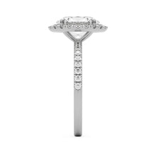 oval solitaire halo pave platinum