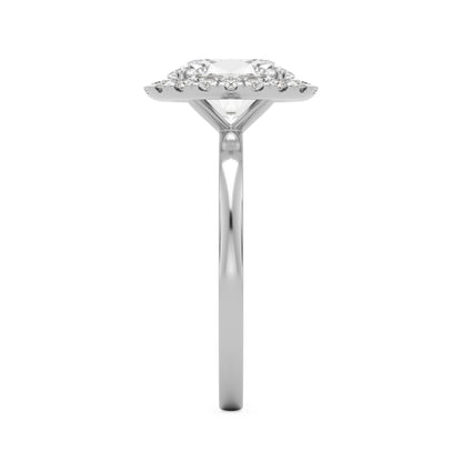 oval solitaire halo 14k white gold