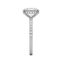 oval solitaire hidden halo pave 14k white gold