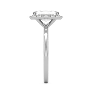 radiant moissanite halo platinum