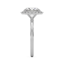 round solitaire halo 14K white gold