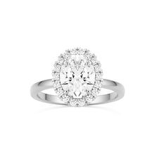oval solitaire halo platinum