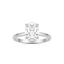 oval solitaire 14k white gold