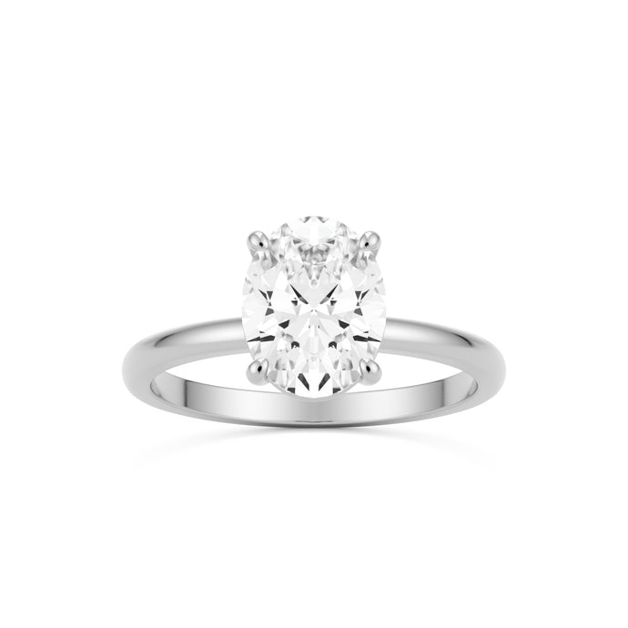 oval solitaire 14k white gold