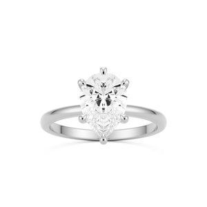 pear solitaire 14k white gold