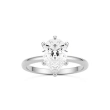 pear solitaire 14k white gold