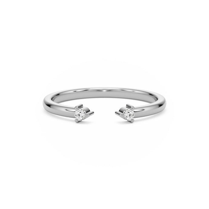 the open two stone wedding band platinum