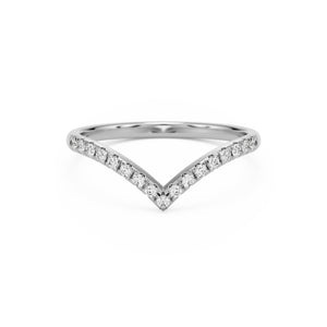 soft point pave wedding band 14k white gold
