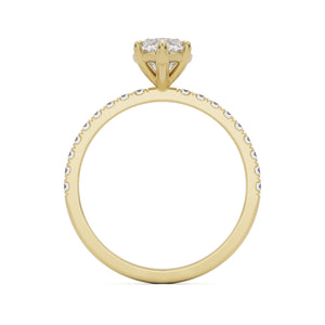 marquise moissanite pavé solitaire 14k yellow gold