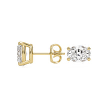 oval diamond stud earrings 14k yellow gold