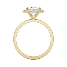emerald halo 14K yellow gold