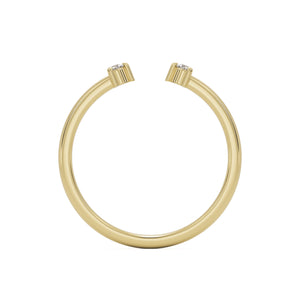 the open two stone wedding band 14k yellow gold
