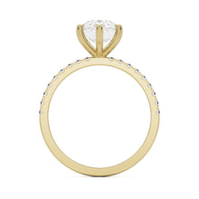 pear solitaire pavé 14k yellow gold