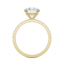 round solitaire pavé 14k yellow gold