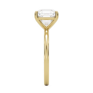 asscher plain 14k yellow gold