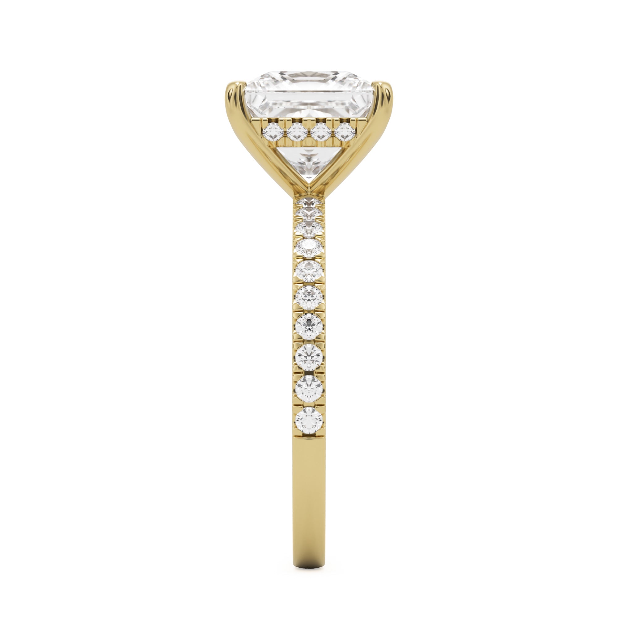 Hidden halo princess cut engagement rings on sale