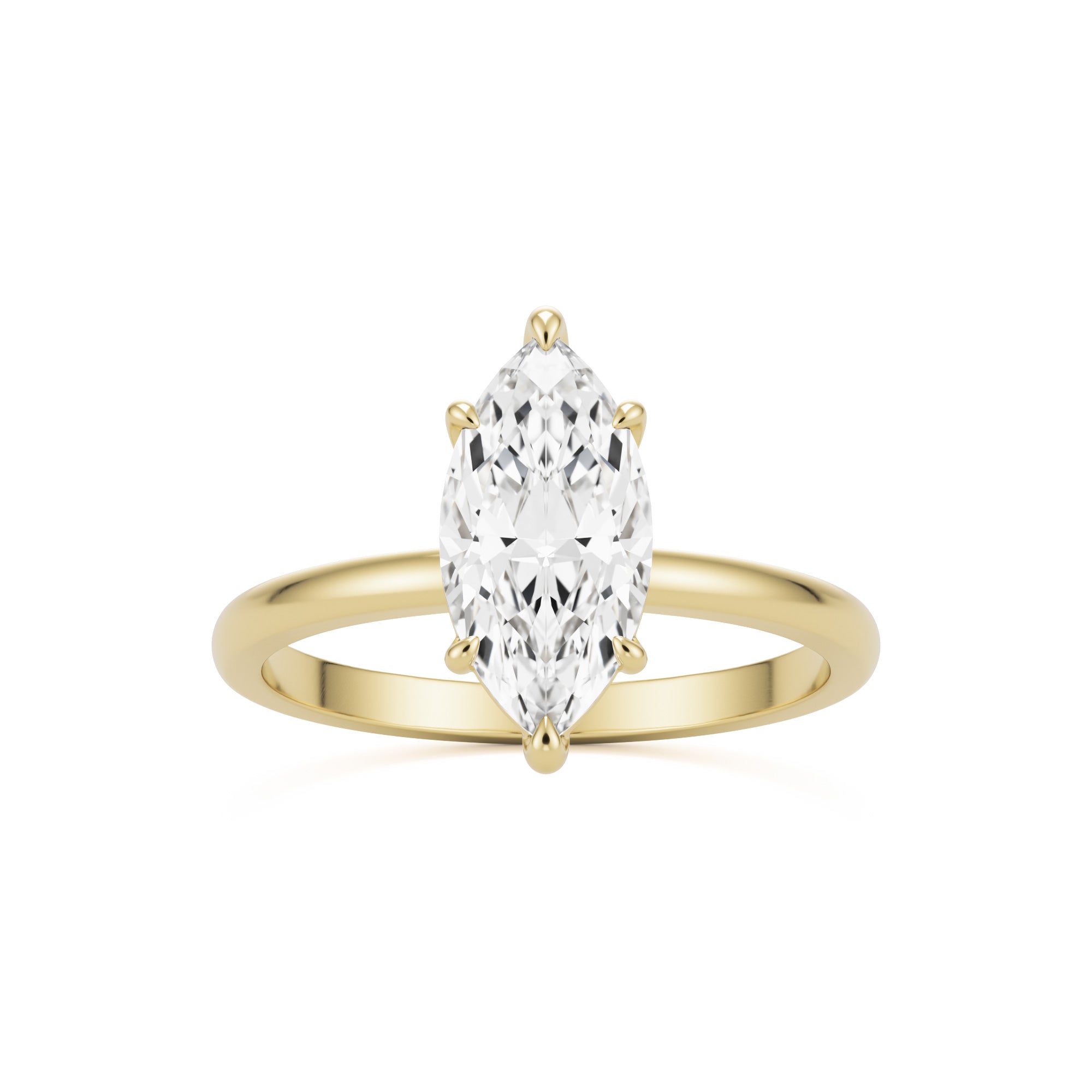 14k Gold Marquise Moissanite Diamond shops Engagement Ring