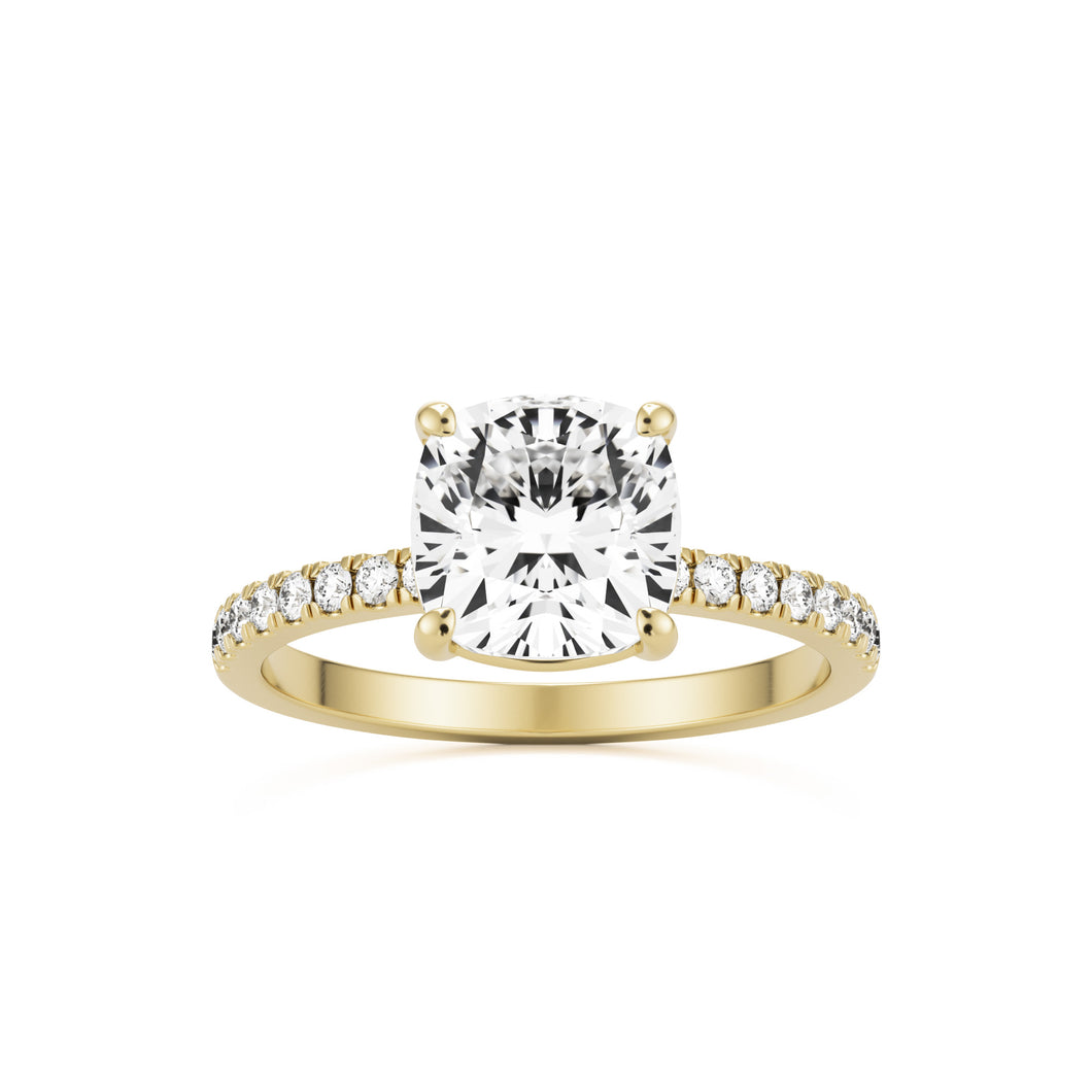 cushion solitaire 14k yellow gold