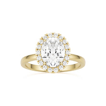 oval solitaire halo 14k yellow gold