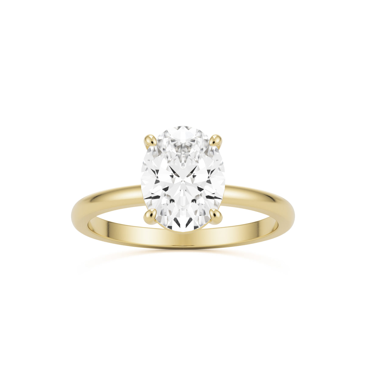 oval solitaire 14k yellow gold