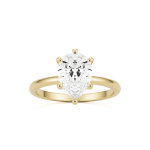 pear solitaire 14k yellow gold