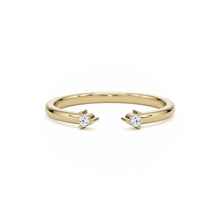 the open two stone wedding band 14k yellow gold