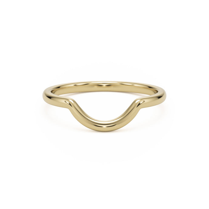 small curve wedding band 14k yellow gold